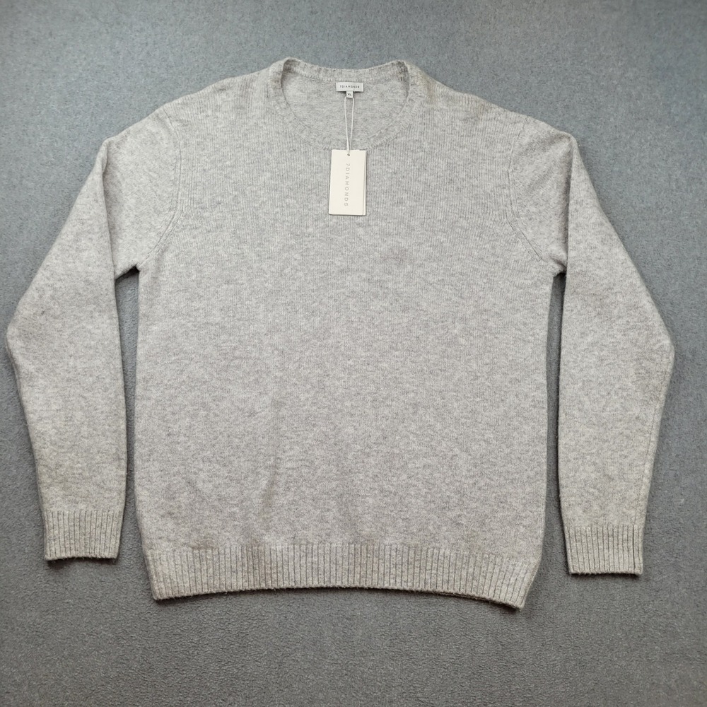 7 Diamonds Ronson Sweater Mens XL Light Gray Crew Neck Knit SWM-8744